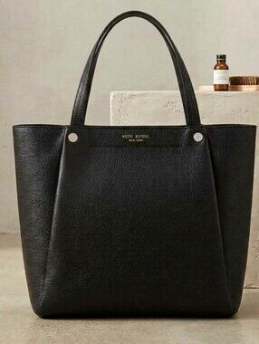 Authentic Henri Bendel Black Leather Bowery Tote. Great Used Condition.